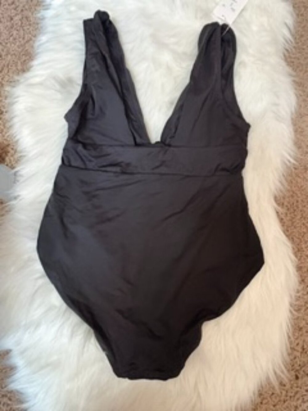 Andie Swim Mykonos One Piece Swimsuit Black Sz L NWT